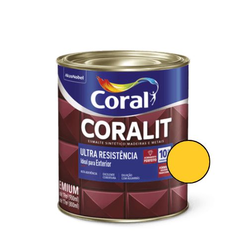 Esmalte Sintético Coralit Ultra Brilhante Amarelo 900ml - Coral