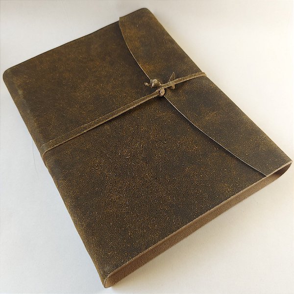 Diário em Couro Marrom Ferrugem (tamanho extra grande)