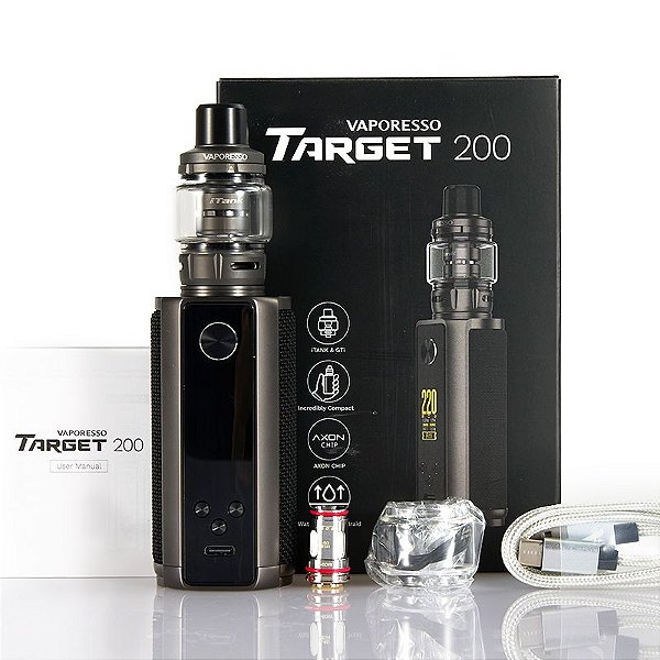 Cigarro Eletrônico Vaporesso Kit Target 200 220W com Atomizador iTank