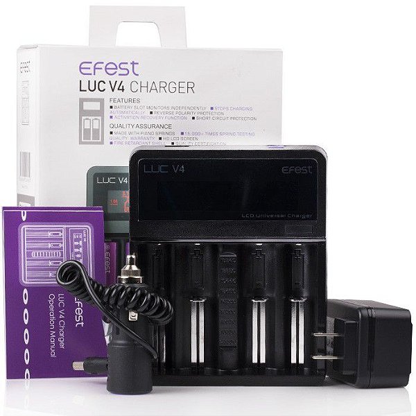 Carregador de Bateria LUC V4 LCD - Efest