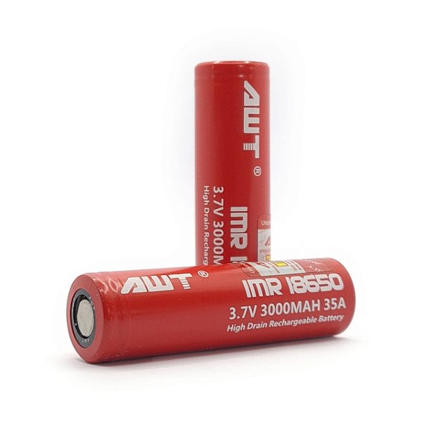 Bateria 18650 Flat Top - 3000mAh 35A High Drain - AWT