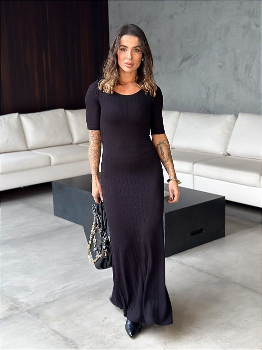 VESTIDO SUSAN MIDI PRETO