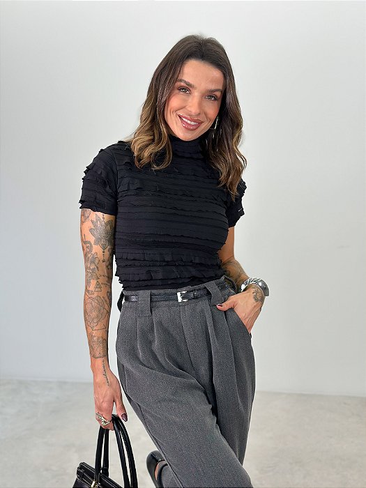 BLUSA FRUFRU PRETO