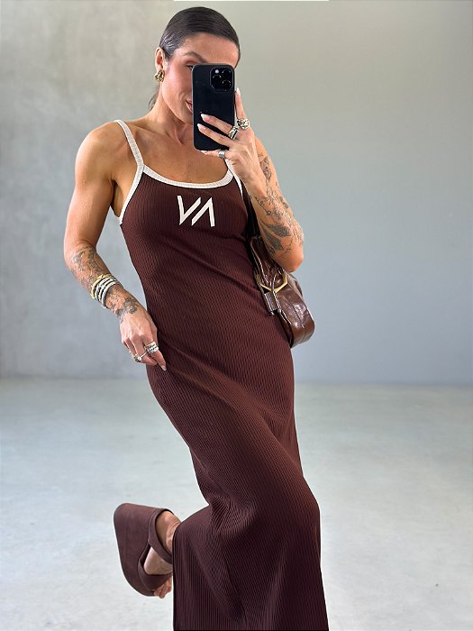 VESTIDO ANA LETICIA MARROM