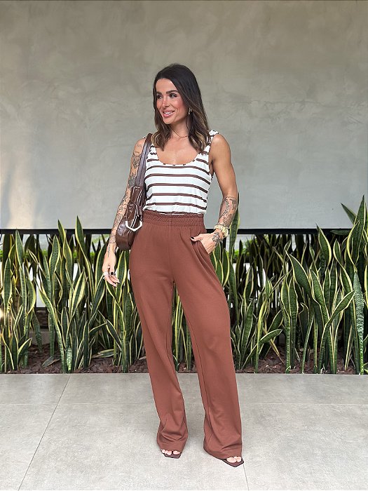 CALÇA FABIOLA MARROM