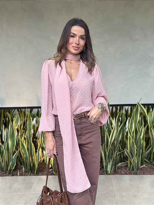BLUSA PALOMA POA ROSA ENVELHECIDO