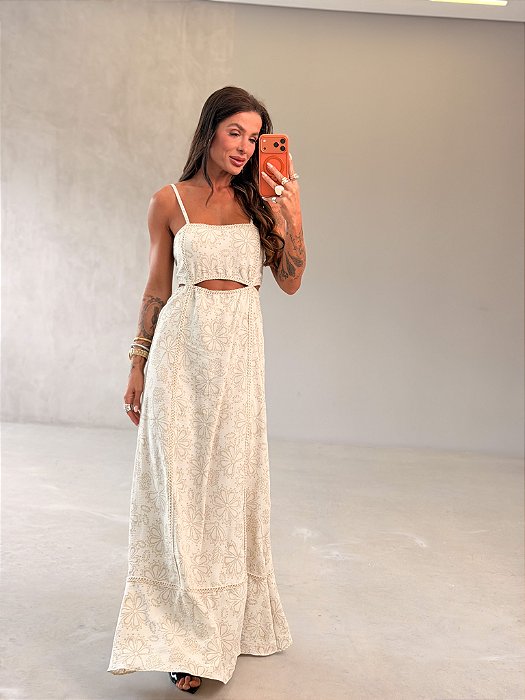 VESTIDO BIANCA MIDI TRIGO