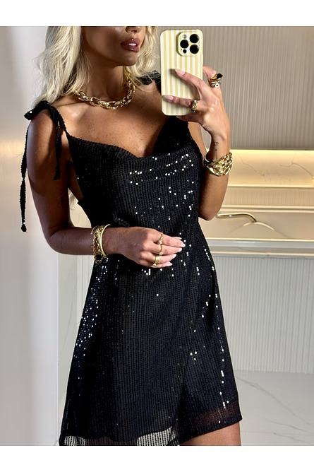 Vestido Curto Paetê Holiday