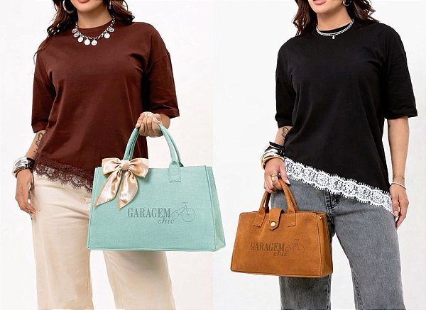 Kit Lady Bag + T-shirt Renda