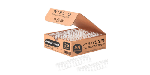 Wire-o Para Encadernação 2x1 A4 Branco 1.1/8 Para 250fls 25 Un