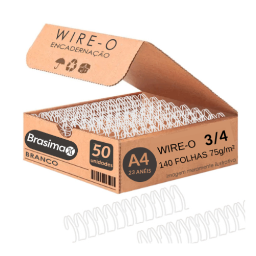 Wire-o Para Encadernação 2x1 A4 Branco 3/4 Para 140Fls 50 Un