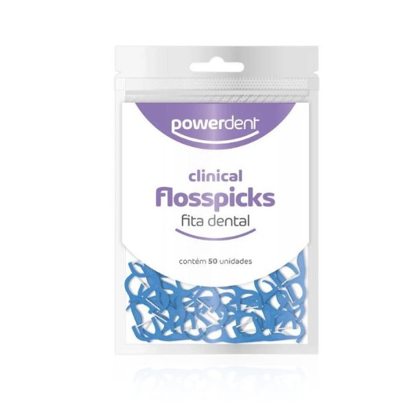 Fita Dental com haste - Flosser Picks Adulto Com 50 unidades