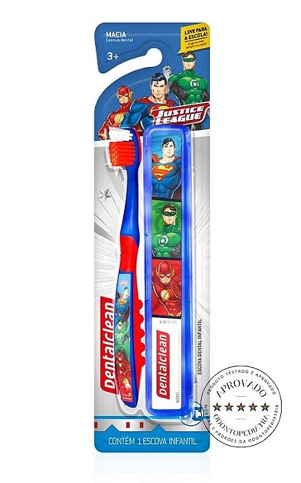 Escova de dente + Estojo das Heroínas da Liga da Justiça -  Leve para Escola