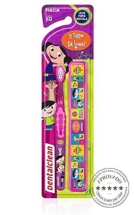 Escova de dente + Estojo da Luna -  Leve para Escola - Rosa