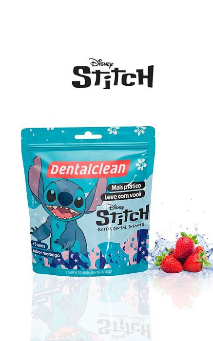 Flosser Infantil Stitch - Morango - Fio dental de Haste