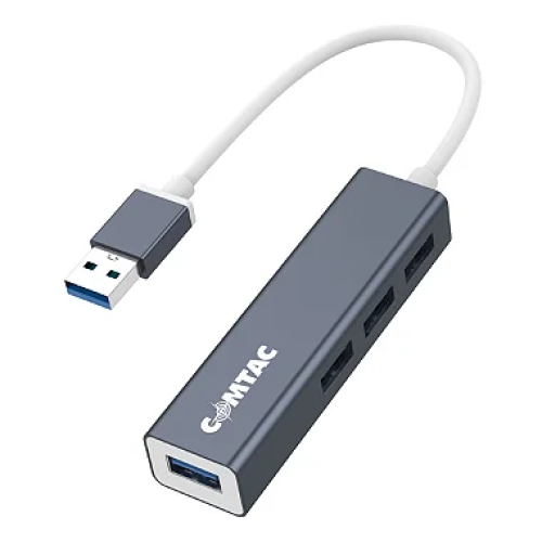 HUB COMTAC USB3.0  PARA 4 PORTAS USB3.0 ALUMINIUM CINZA 5G  - 24129396