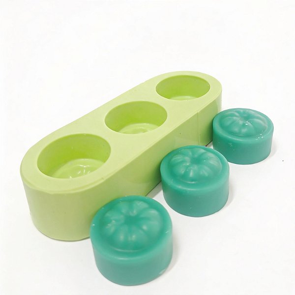 Molde de Silicone para Velas e Sabonetes Artesanais Rechauds 3 Cavidades