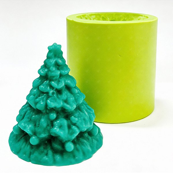 Molde de Silicone para Velas e Sabonetes Artesanais Árvore Natal Pequena