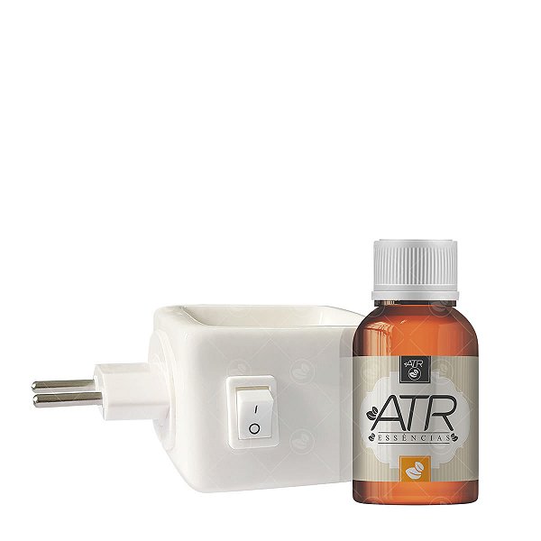 Kit Difusor Elétrico De Tomada Bi-volt Em Porcelana Aromaterapia + Essência 10ml