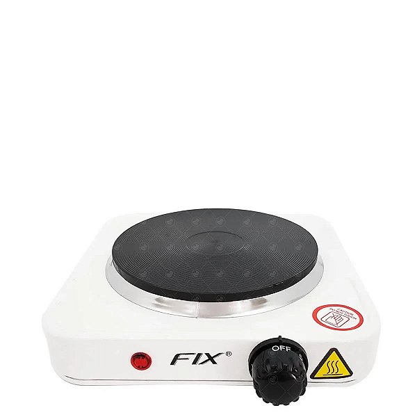 Fogão Elétrico Portátil Cooktop 1 Boca 05 Temperaturas 1000w de Potência Branco - Fix