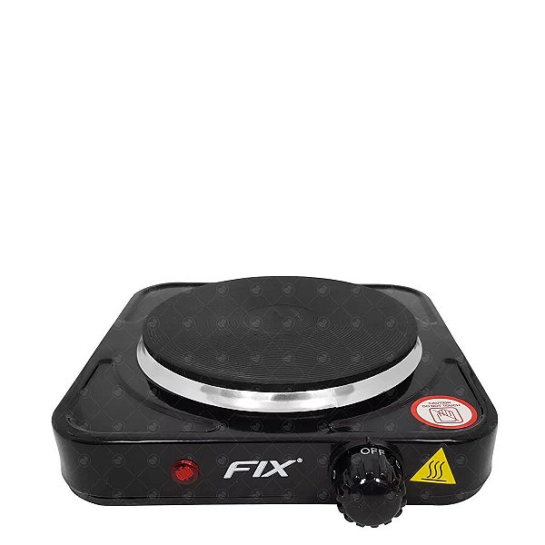 Fogão Elétrico Portátil Cooktop 1 Boca 05 Temperaturas 1000w de Potência Preto - Fix