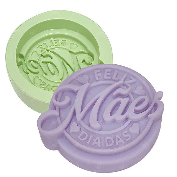 Molde de Silicone para Sabonetes Acquacolor Redondo de Dia das Mães