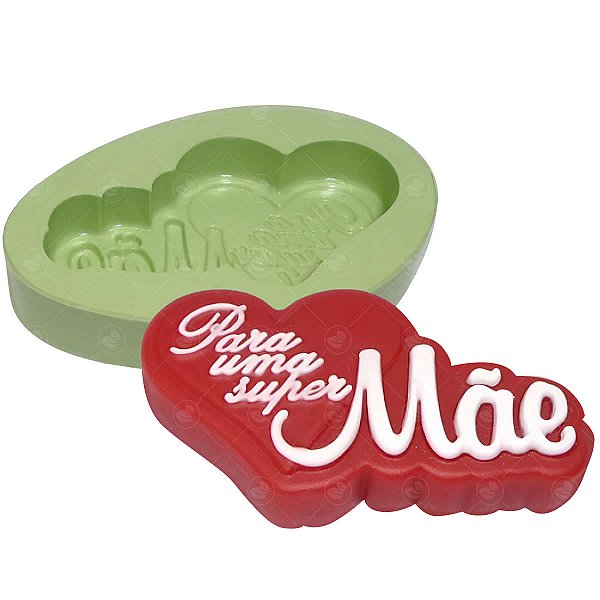 Molde de Silicone para Sabonetes Acquacolor Redondo de Dia das Mães Super Mãe