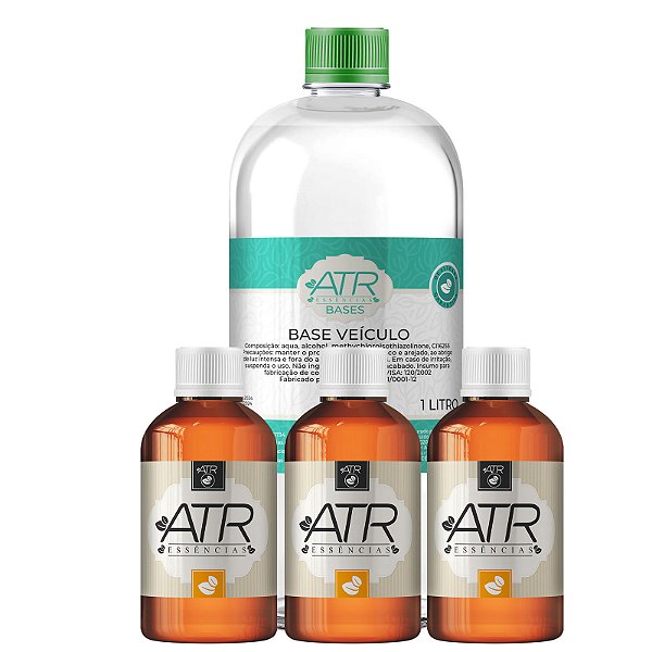 Combo Fabricação de Aromatizador - Base Veículo 1 Litro + 3 Essências Hidro 100ml