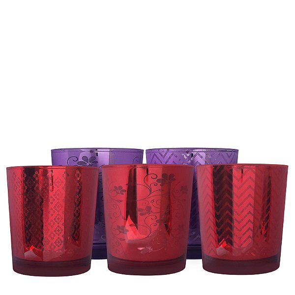 Copo Vidro Cromado Desenhado para Velas Aromáticas - 200g