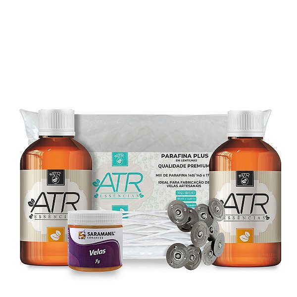 Kit Básico para Fabricação de Velas Aromáticas com Parafina Lentilhada + Essências + Corante + Pavios Parafinados