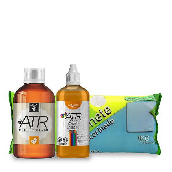 Kit Básico para Fabricação de Sabonetes Artesanais com Base Glicerinada Nossa Terra + Essência + Corante Cosmético