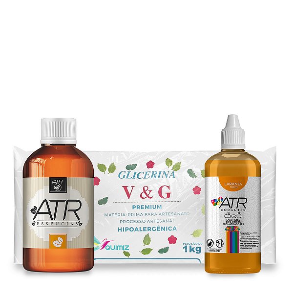 Kit Básico para Fabricação de Sabonetes Artesanais com Base Glicerinada V e G + Essência + Corante Cosmético