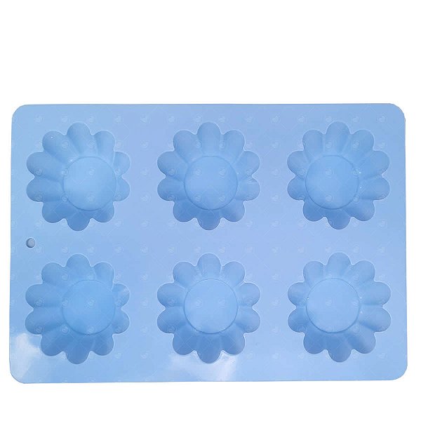 Forma de Silicone Multifuncional de 6 Cavidades para Cupcakes e Sabonetes Pudim