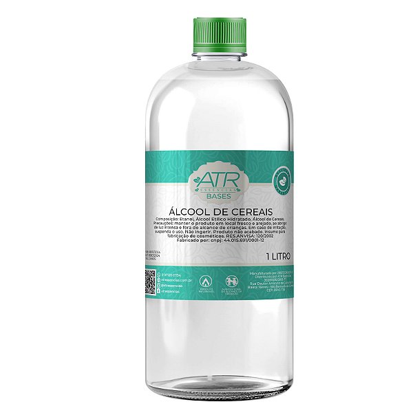 Álcool de Cereais para Aromatizadores Perfumes e Cosméticos 96% 1 Litro