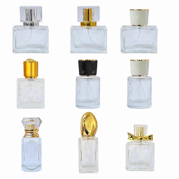 Frasco De Vidro Elegante Para Perfume Spray Refil Portátil 30ml
