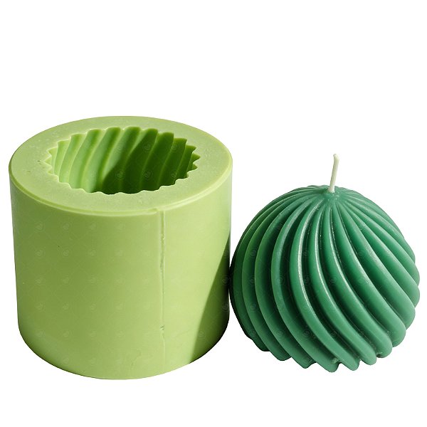 Molde de Silicone para Velas e Sabonetes Artesanais Bola Espiral