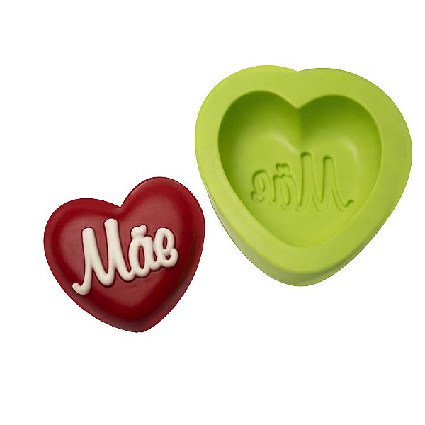 Molde de Silicone para Velas e Sabonetes Artesanais Coração de Mãe