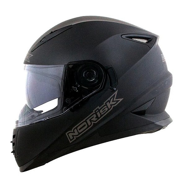 CAPACETE NORISK SOUL MONOCOLOR PRETO FOSCO