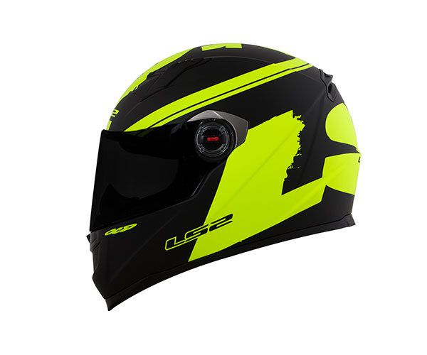 CAPACETE LS2 FF358 FLUO PRETO FOSCO/AMARELO