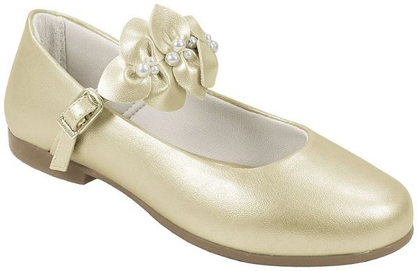 sapato infantil dourado pampili