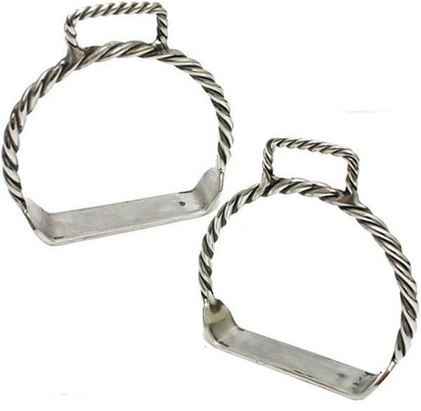 Estribo Torcido Inox Para Cavalo Montaria Selas E Arreios