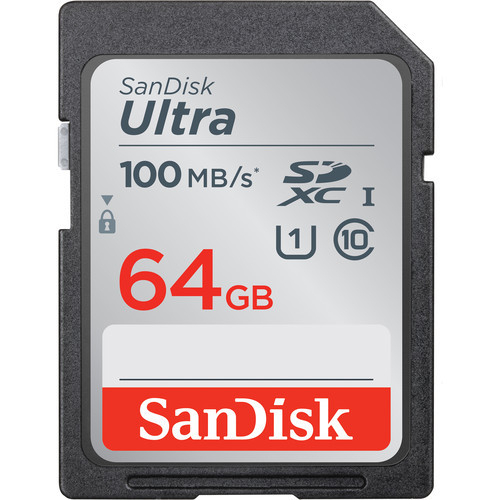 Cartão de memoria SDXC SanDisk Ultra - 64GB 100 MB/s