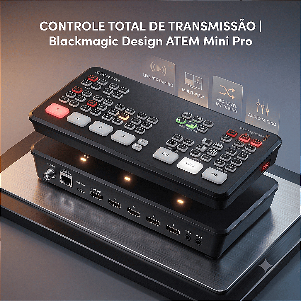 Switcher Blackmagic Design ATEM Mini Pro 4 HDMI para Live Streaming