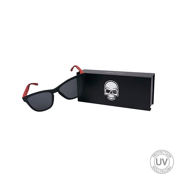 Óculos de Sol Polarizado com Proteção UV400 Yopp Coleção KVRA (Preto com Vermelho) Mod. 01