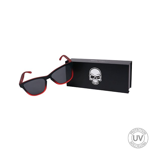 Óculos de Sol Polarizado com Proteção UV400 Yopp Coleção KVRA (Preto com Vermelho) Mod. 05