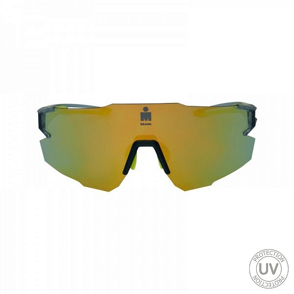 Óculos de Sol Yopp Performance IRONMAN BRASIL UV400 Mask IMB2.1 Amarelo+Cinza (Degradê)