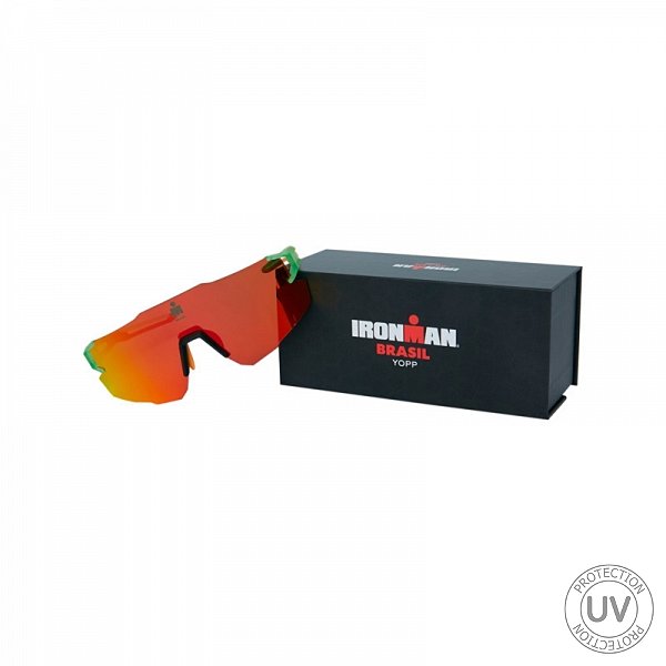 Óculos de Sol Yopp Performance IRONMAN BRASIL UV400 Mask IMB2.3 Verde+Laranja (Degradê)