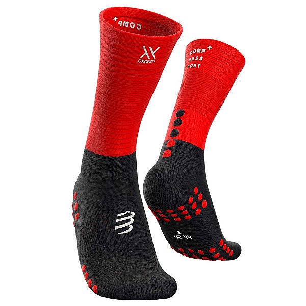 Meia De Compressão Compressport Mid Compression Socks Oxygen