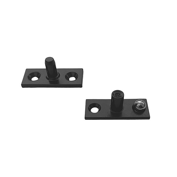 Kit pivô superior + pivô inferior para porta pivotante de vidro temperado blindex - Preto