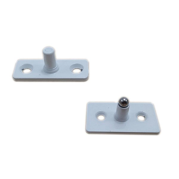 Kit pivô superior + pivô inferior para porta pivotante de vidro temperado blindex - Branco
